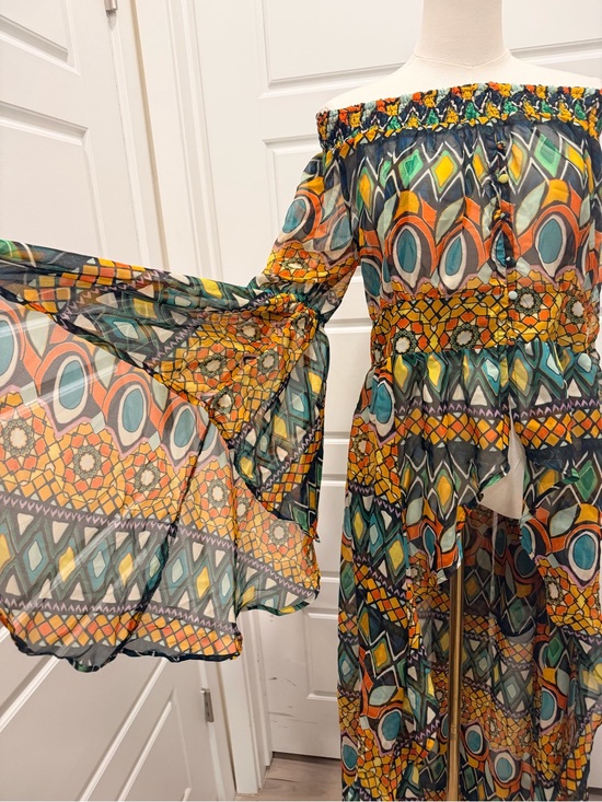 Ashley Stewart Pants - 🔥Ashley Stewart Multicolor Off-Shoulder Boho Jumpsuit NWT RARE FIND!!!